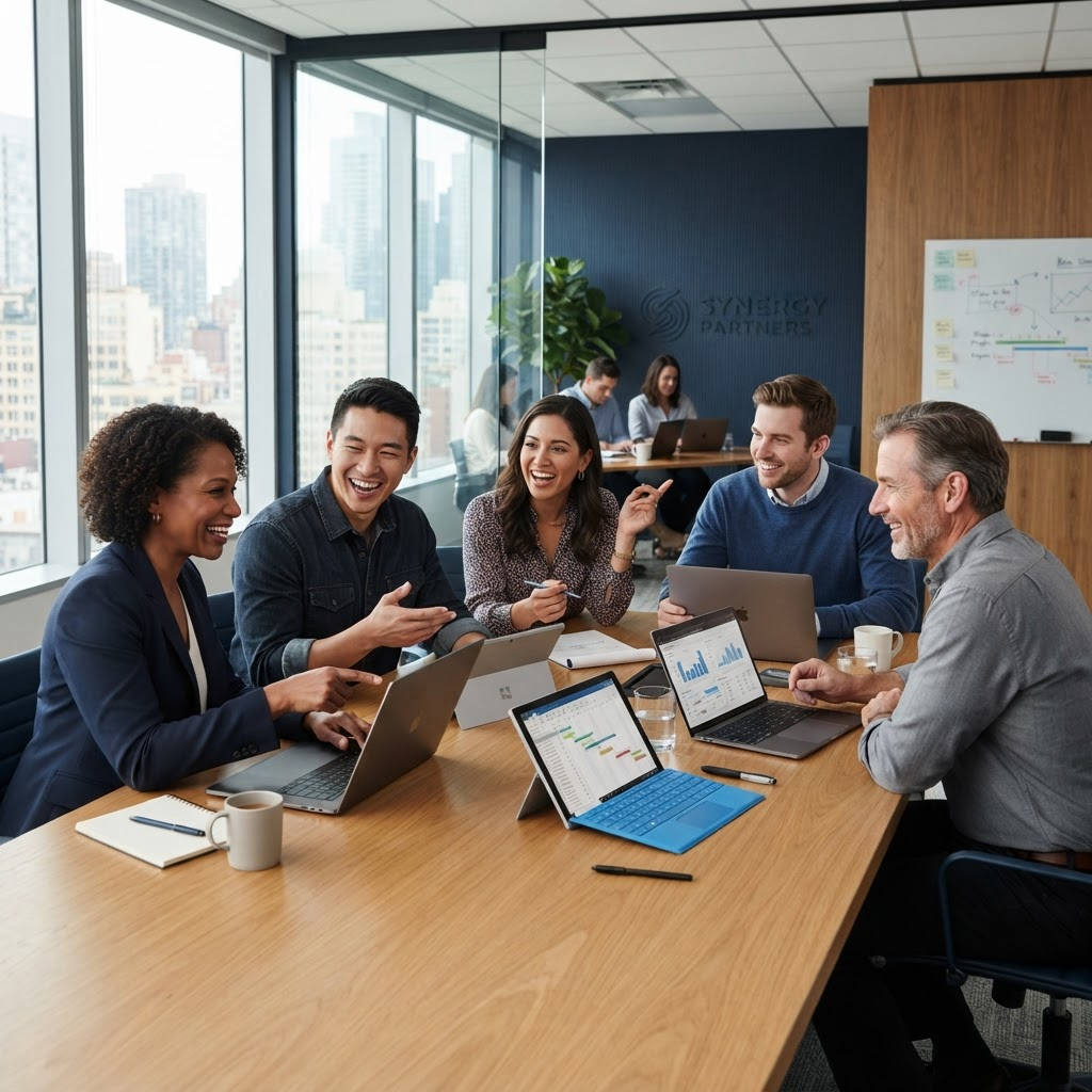 ETK consultants and engineers collaborating around a table